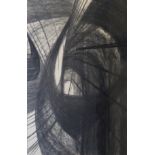 JOHN MILNE, 1931 - 1978, CHARCOAL Titled 'Vortex', mounted, framed and glazed. (37cm x 56cm, 61cm