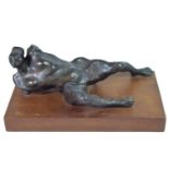 MICHAEL AYRTON, 1921 - 1975, BRONZE Titled 'Summer Demeter', on wooden base. (39cm x 13cm, 16.5cm