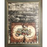 MICHEL GIROD, FRENCH, A 20TH CENTURY MIXED MEDIA Abstract landscape, signed and framed. (56cm x