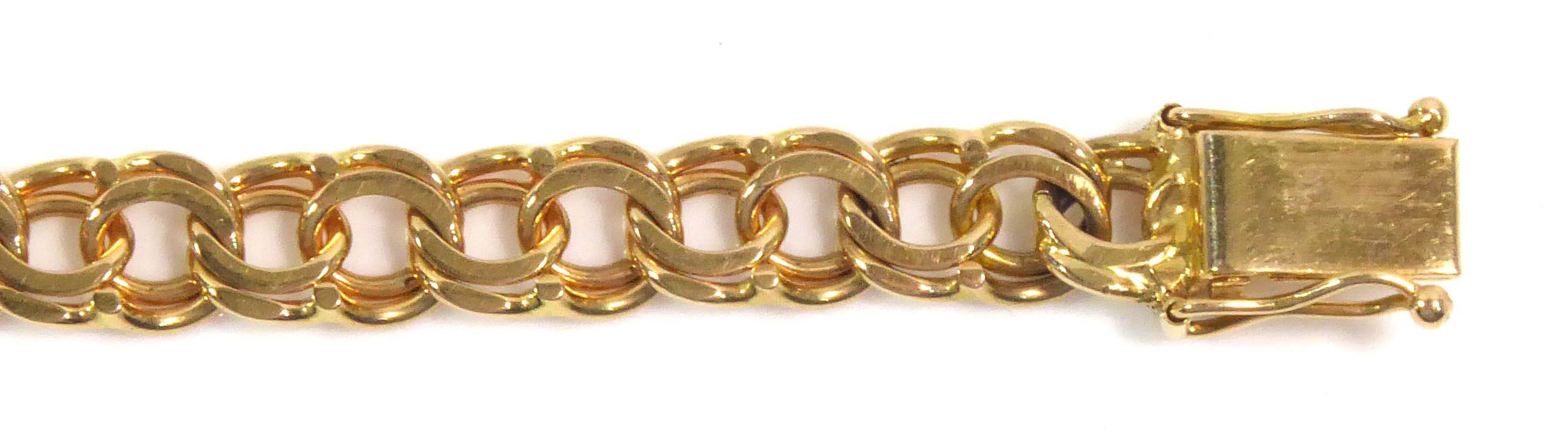 A SWEDISH 18CT GOLD BRACELET Having geometric form links, marked? J and A, Sweden?. (approx 18cm) - Image 2 of 2