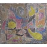 RUDOLF RAY RAPAPORT, A 20TH CENTURY OIL ON BOARD Abstract, with colourful geometric shapes. (48cm