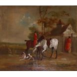 ATTRIBUTED TO HENRY THOMAS ALKEN, 1785 - 1851, A 19TH CENTURY OIL ON CANVAS LAID TO PANEL Fox