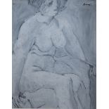 A WILHELM GIMMI, 1886 - 1965, WATERCOLOUR Portrait, nude female study, signed upper right ?