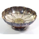 JAMES DIXON, A 20TH CENTURY SILVER FLUTED BONBON DISH With Tudor rose design to centre, hallmarked