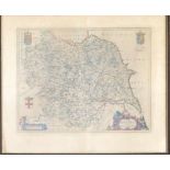 JACOBS, GEOGRAPHER, AN EARLY 17TH CENTURY 1601 MAP OF YORKSHIRE Framed and glazed. (63cm x 54cm)