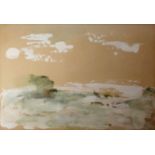 JANET NATHAN, A PAIR OF 20TH CENTURY MIXED MEDIA ON PAPER Landscapes, signed lower right, dated 1967