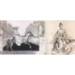 A COLLECTION OF THREE 20TH CENTURY EQUESTRIAN WATERCOLOURS Ladies wearing Edwardian attire with