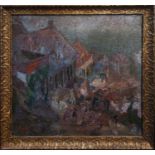 G. FRANCO, A 20TH CENTURY OIL ON CANVAS Continental street scene, signed and framed. (83cm x 78cm)