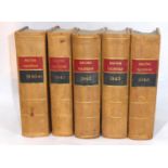 ?THE RACING CALENDAR?, FIVE GILT TOOLED LEATHER BOUND VOLS Published for the Jockey Club by