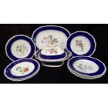 AN EARLY 19TH CENTURY DERBY PORCELAIN PART DINNER SERVICE Comprising a vegetable tureen and cover,