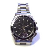 HAMILTON JAZZMASTER, A STAINLESS STEEL GENT?S WRISTWATCH Chronograph model, having a black dial with