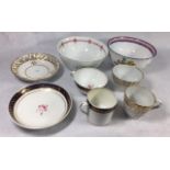 A COLLECTION OF LATE 18TH/EARLY 19TH CENTURY ENGLISH PORCELAIN TEA WARE Comprising a Derby trio,