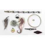 A COLLECTION OF VINTAGE SWEDISH SILVER JEWELLERY To include a bracelet with pierced floral design, a