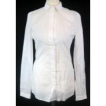 DOLCE & GABBANA, WHITE COTTON SHIRT With buttons along front and cuffs, pointed collar (size 42). B