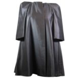 ALEXANDER MCQUEEN, BLACK WOOL COAT With mid length sleeves, black silk lining, hidden black