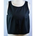 HELMUT LANG, BLACK WITH WHITE ACCENT TOP (size M). C