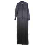 CHLOÉ, BLACK WOOL JUMPSUIT With buttons along front and four front pockets (size 40). A