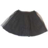 YVES SAINT LAURENT, BLACK MESH SKIRT With folded layers of mesh, waistband, back zip and hook and