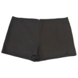 ZARA, BLACK 'COTTON' SHORTS With back central zip, folded design (size M). B