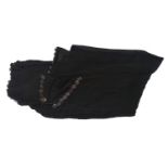 JEAN-PAUL GAULTIER, BLACK RAYON SCARF With assorted shaped black buttons on ends. A