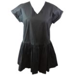 MIU MIU, BLACK SLEEVELESS MINI DRESS (size 10/12). A