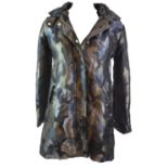 PINKO, 'SILK' GREEN CAMOUFLAGE PRINT COAT With black fleece lining, black fleece lined removable