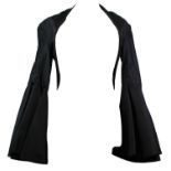 GARETH PUGH, BLACK SILK AND COTTON SHORT JACKET With bell sleeves, open front and slightly padded