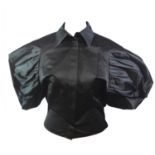 YVES SAINT LAURENT, AUTUMN WINTER 2009 COLLECTION, BLACK JACKET Puff sleeves (size 38). A