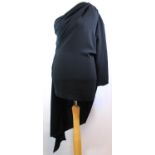GARETH PUGH, BLACK 'COTTON' DRESS With one shoulder, slight pleated skirt and zip on back (size 10).