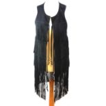 THOMAS WILDE, SUEDE FRINGED SLEEVELESS WAISTCOAT (size M). A