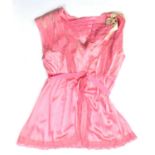 ALEXANDER MCQUEEN PINK SLIK AND COTTON DRESS With internal bustier (size 44). B