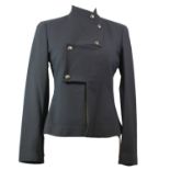 GIORGIO ARMANI, BLACK WOOL JACKET With bronze buttons along front, long sleeves, black rayon