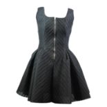 MAJE, POLYESTER BLACK GUIPURE DRESS With low scoop neckline and back, oval cutout shapes throughout,