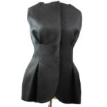 GIAMBATTISTA VALLI, BLACK SILK JACKET With hidden popper buttons along front, sleeveless, U neckline