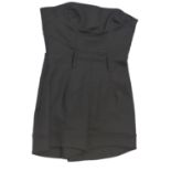 VERSACE, BLACK COTTON PLAYSUIT With two zip up pockets, sleeveless, belt loops and back zip (size