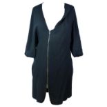 CHLOÉ, BLACK SILK DRESS With keyhole front, silver zip along front, mid length sleeves and low scoop