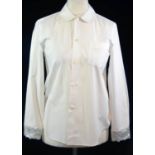 TRICOT, COMME DES GARÇONS, CREAM BLOUSE With sequinned cuffs (size M). B