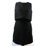 MAJE, BLACK VISCOSE DRESS With U neck neckline, sleeveless, two hidden side button up pockets and