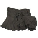 BALENCIAGA, BLACK SILK SKIRT With ruffled front and ruffled asymmetric hem (size 40). C