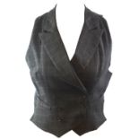 RALPH LAUREN, BLACK CHECK WAISTCOAT Double breasted (size S). B