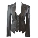 VIVIENNE WESTWOOD, RED LABEL, BLACK WOOL BLAZER Single breasted with sewn in jacket vest and silk