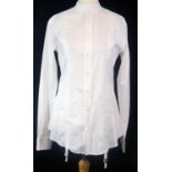 NO LABEL, WHITE COTTON SHIRT With sewn in stocking holders, mother of pearl buttons, long sleeve (