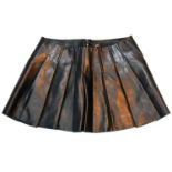 ALEXANDER WANG, BLACK LEATHER SKIRT With side pockets, pleats, back central zipper (size 6 A