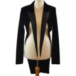 YVES SAINT LAURENT, BLACK VELVET MORNING COAT (size S). A