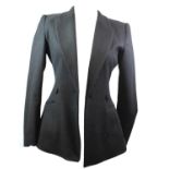 CHER MICHEAL KLEIN, BLACK WOOL BLAZER With padded shoulders, two faux front pockets