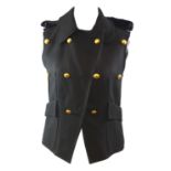 CAMILLA & MARC, DOVE WOOL SLEEVELESS JACKET With gilt buttons (size 10). A