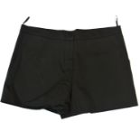 SONIA, BLACK COTTON SHORTS With side pockets, front central zip, faux back pockets (size 40). A