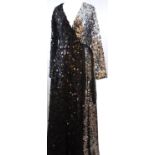 WE ARE LEONE, SEQUINNED EVENING CROSSOVER DRESS (size S/M). A