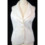 MICHAEL KORS, WHITE COTTON WAISTCOAT With peak lapel collar, halterneck neckline and white buttons