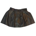 VIVIENNE WESTWOOD, BLACK SKIRT With gold reflective threading, slight folds along skirt (size 44). A